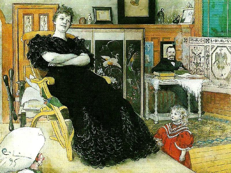 Carl Larsson anna norrie med familj oil painting picture